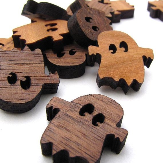 Laser cut Halloween disc ghost charms