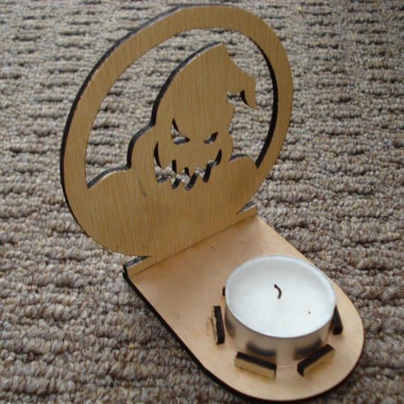 Laser cut pumpkin shadow caster